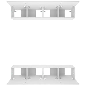 Mobili TV 4 pz Bianchi 80x30x30 cm in Legno Multistrato cod mxl 14710
