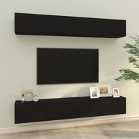 Mobili Porta TV a Parete 4 pz Nero 100x30x30 cmcod mxl 97593