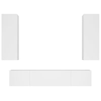 Set di Mobili Porta TV 4 pz Bianco in Legno Multistrato cod mxl 78374