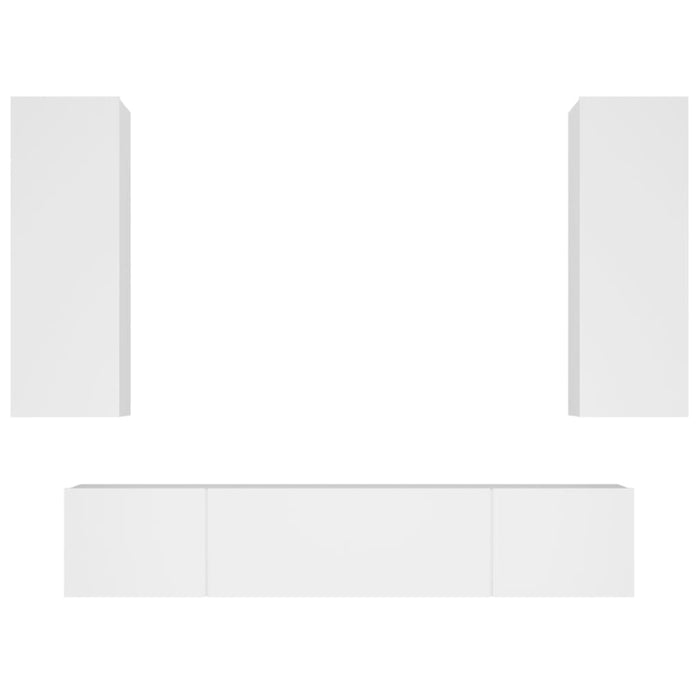 Set di Mobili Porta TV 4 pz Bianco in Legno Multistrato cod mxl 78374