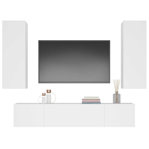 Set di Mobili Porta TV 4 pz Bianco in Legno Multistrato cod mxl 78374