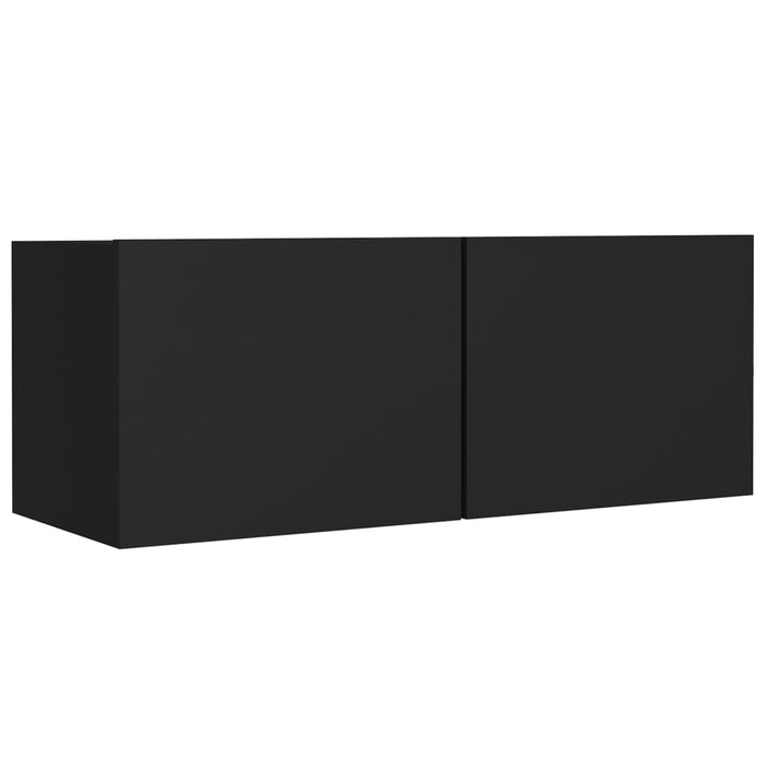 Set Mobili Porta TV 4 pz Nero in Legno Multistrato 3114199