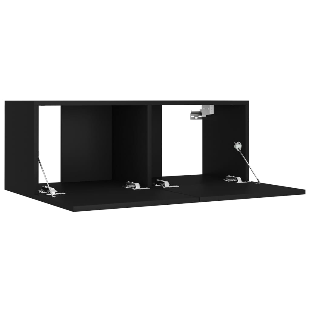 Set Mobili Porta TV 4 pz Nero in Legno Multistrato 3114199
