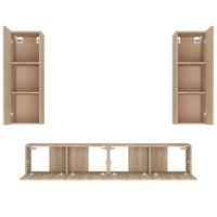 Set di Mobili Porta TV 4 pz Rovere Sonoma in Legno Multistrato 3114200
