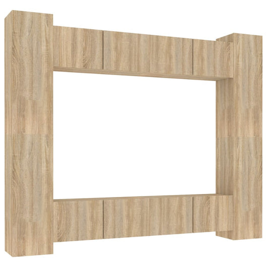 Set Mobili Porta TV 8pz-Set di 8 Credenza per TV Rovere Sonoma in Legno Multistrato 972585