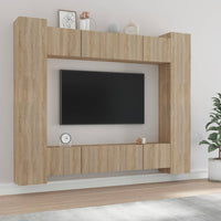Set Mobili Porta TV 8pz-Set di 8 Credenza per TV Rovere Sonoma in Legno Multistrato 972585