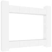 Set Mobili Porta TV 8pz Bianco in Legno Multistrato 3114238