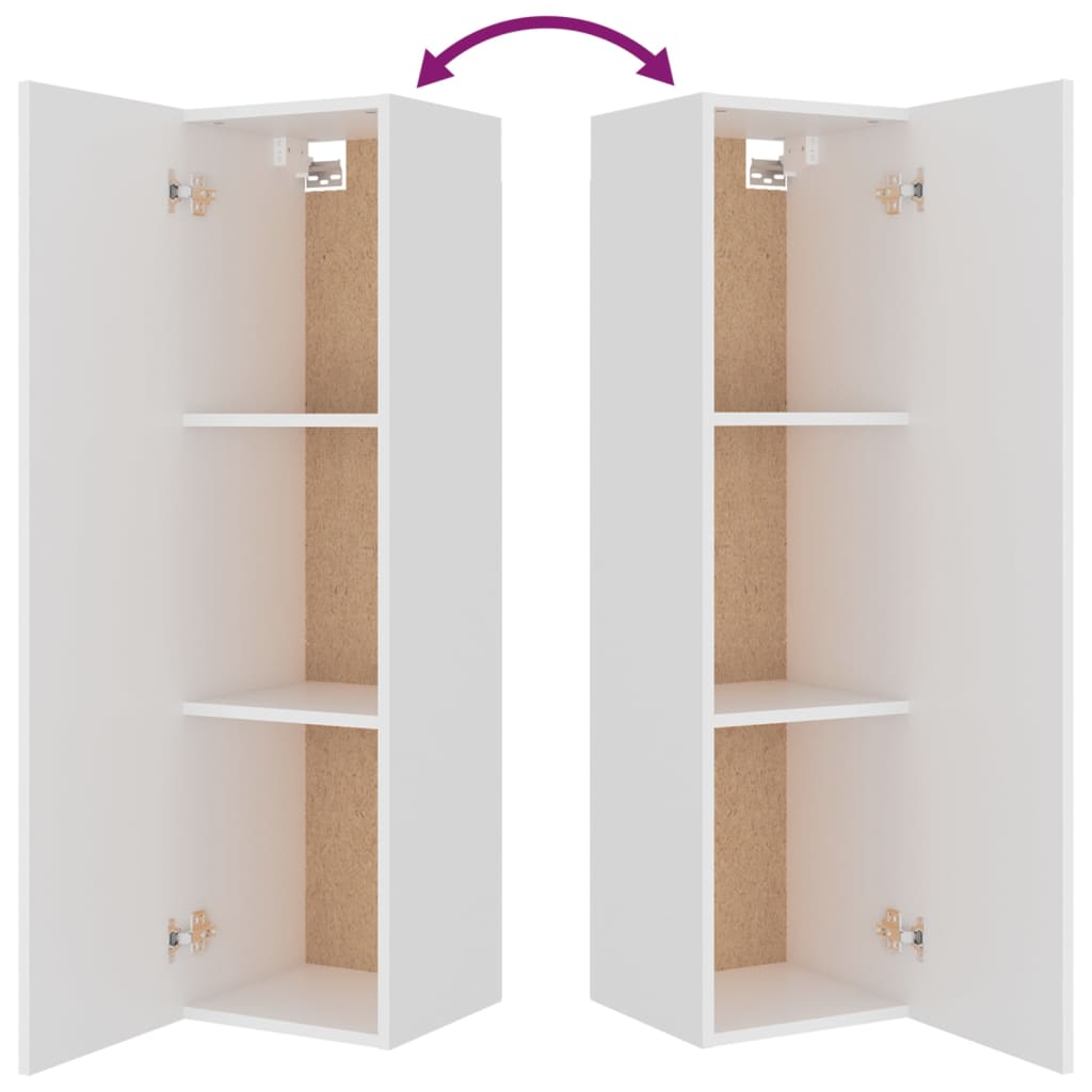 Set Mobili Porta TV 8pz Bianco in Legno Multistrato 3114238