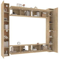Set Mobili Porta TV 8pz Rovere Sonoma in Legno Multistrato 3114240