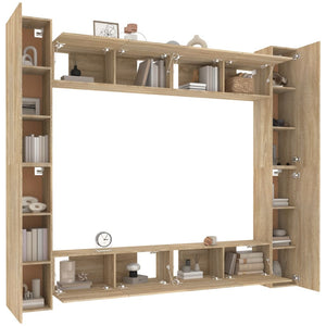Set Mobili Porta TV 8pz Rovere Sonoma in Legno Multistrato 3114240