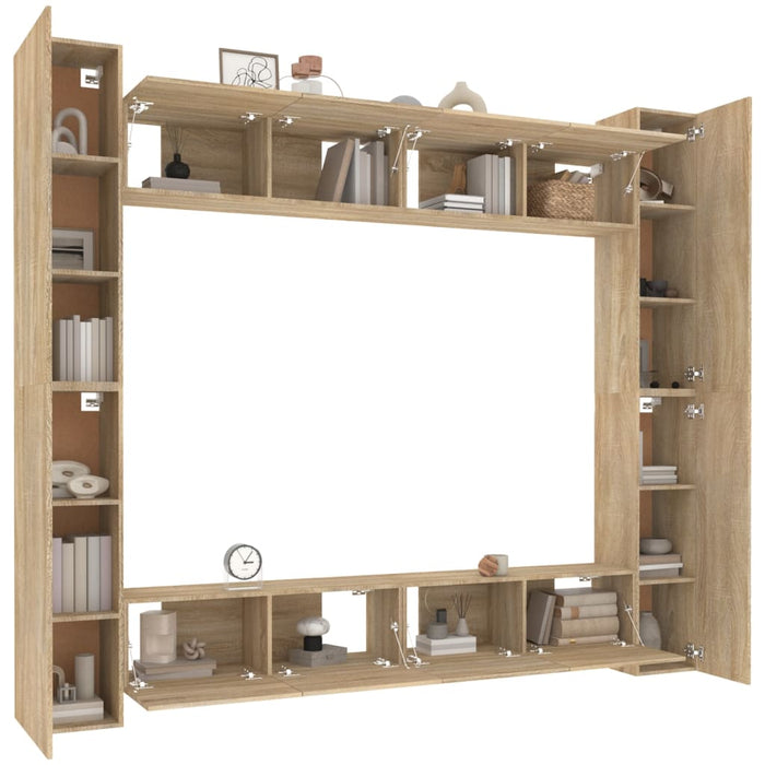 Set Mobili Porta TV 8pz Rovere Sonoma in Legno Multistrato 3114240