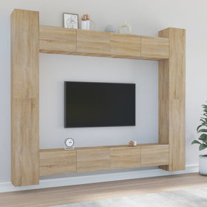 Set Mobili Porta TV 8pz Rovere Sonoma in Legno Multistrato 3114240