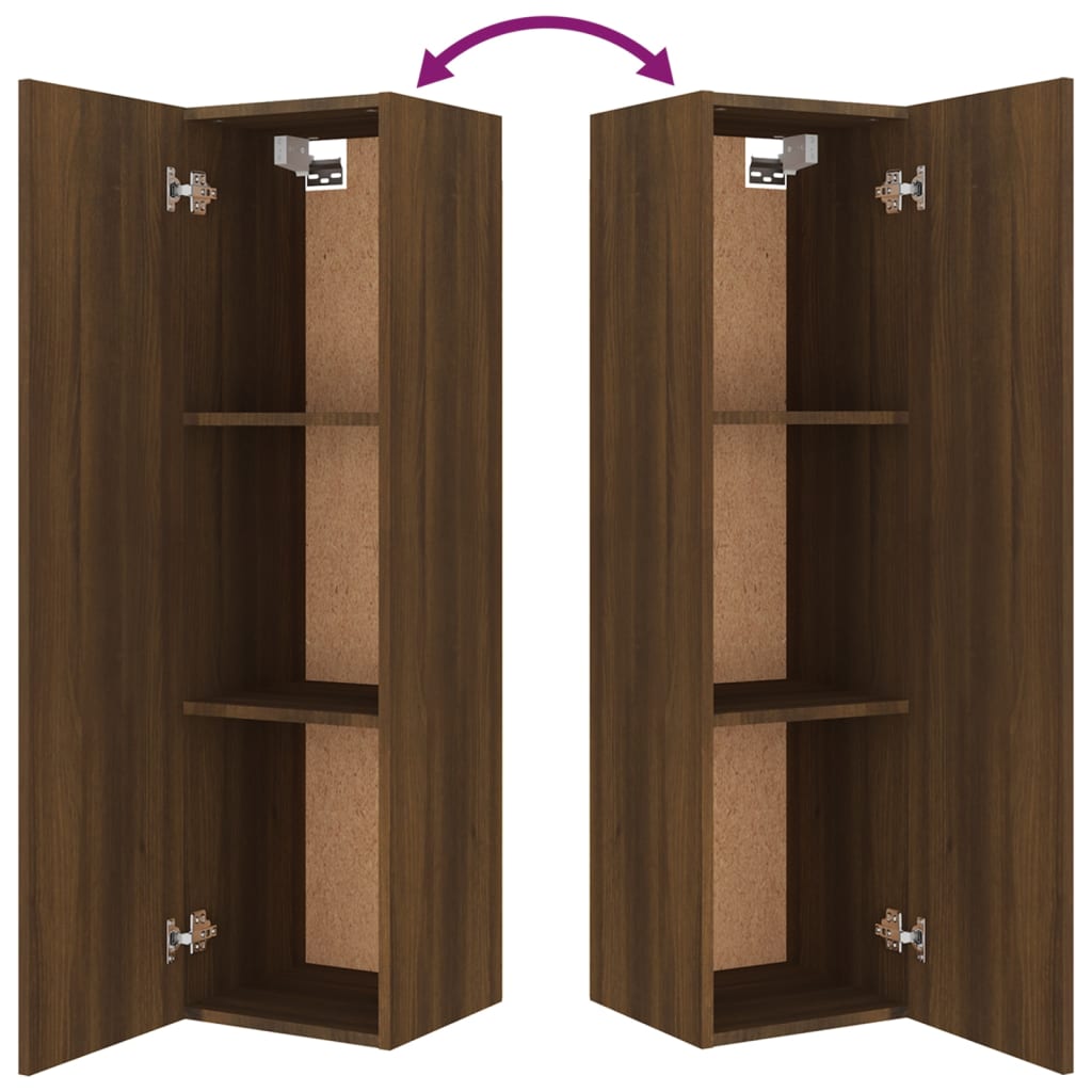 Set Mobili Porta TV 8pz Rovere Marrone in Legno Multistrato 3114245