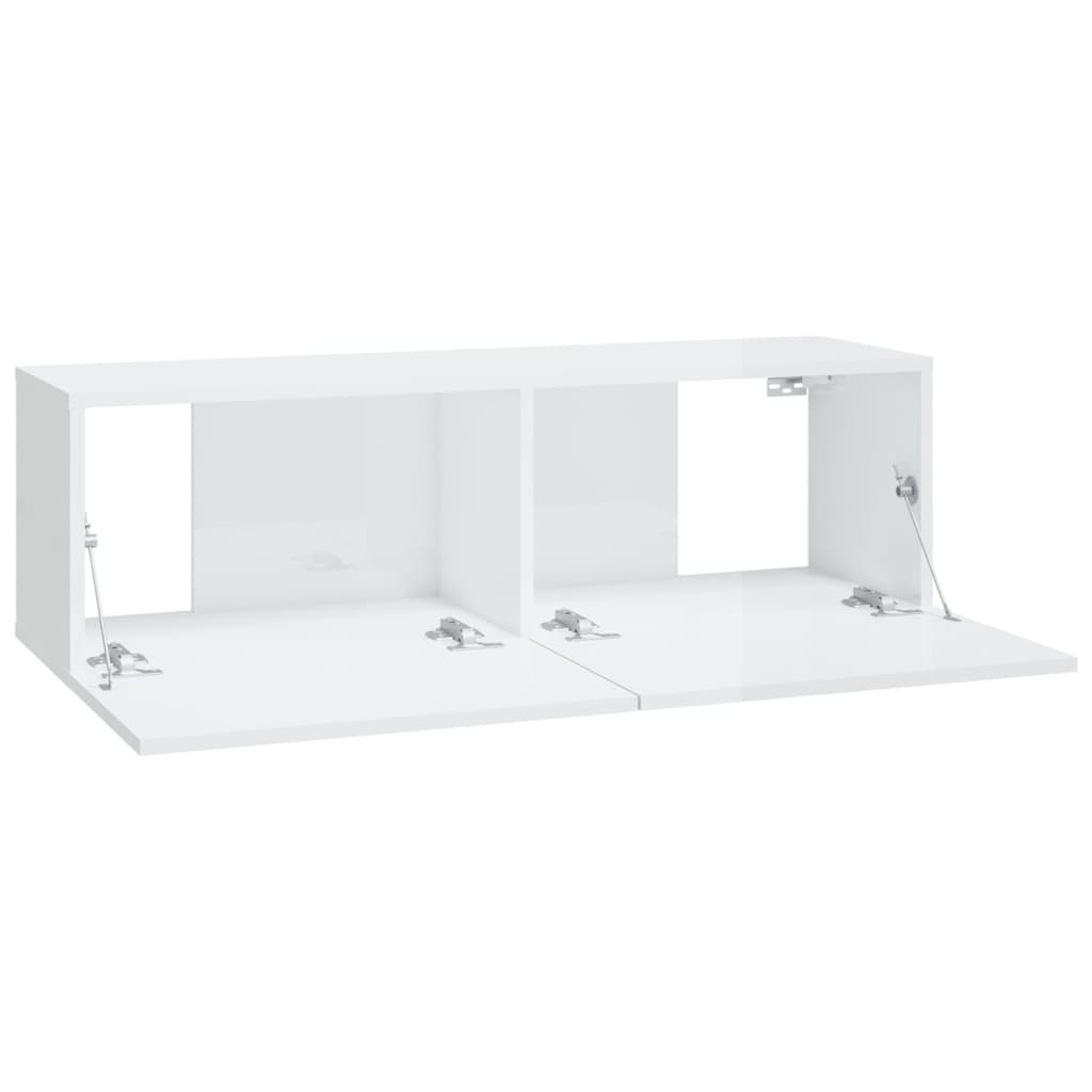 Set di Mobili Porta TV 6 pz Bianco Lucido in Legno Multistrato 3114266