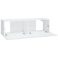 Set di Mobili Porta TV 6 pz Bianco Lucido in Legno Multistrato 3114266