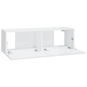 Set di Mobili Porta TV 6 pz Bianco Lucido in Legno Multistrato 3114266
