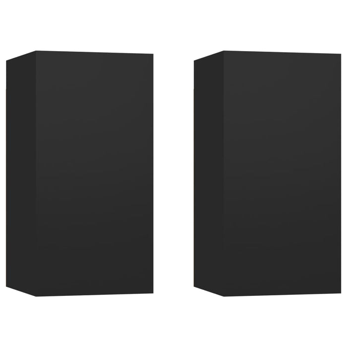 Set Mobili Porta TV 4 pz Nero in Legno Multistrato cod mxl 20053