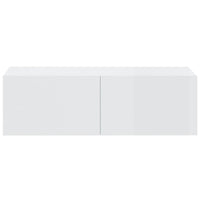 Set Mobili Porta TV 3 pz Bianco Lucido in Legno Multistrato 3114322