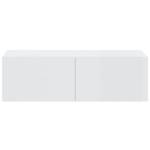 Set Mobili Porta TV 3 pz Bianco Lucido in Legno Multistrato 3114322