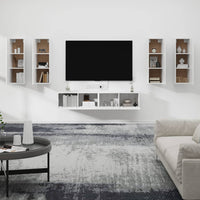Set di Mobili Porta TV 6 pz Bianco in Legno Multistrato cod mxl 22681