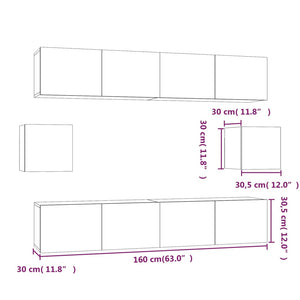 Set Mobili Porta TV 6 pz Rovere Marrone in Legno Multistrato 3114365