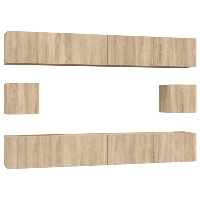 Set di Mobili Porta TV 6 pz Rovere Sonoma in Legno Multistrato cod mxl 24664