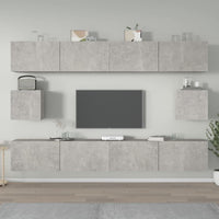 Set di Mobili Porta TV 6 pz Grigio Cemento in Legno Multistrato cod mxl 69335