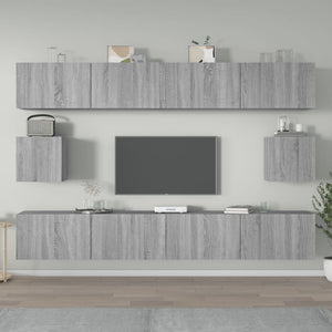 Set di Mobili Porta TV 6 pz Grigio Sonoma in Legno Multistrato cod mxl 20685