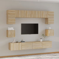 Set Mobili Porta TV 8pz-Set di 8 Credenza per TV Rovere Sonoma in Legno Multistrato 838944