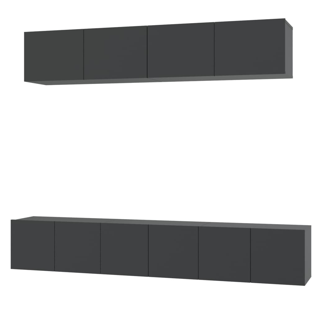 Set di Mobili Porta TV 5 pz Nero in Legno Multistrato 3114423