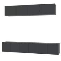 Set di Mobili Porta TV 5 pz Nero in Legno Multistrato 3114423