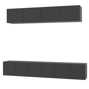 Set di Mobili Porta TV 5 pz Nero in Legno Multistrato 3114423