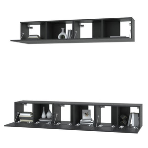 Set di Mobili Porta TV 5 pz Nero in Legno Multistrato 3114423