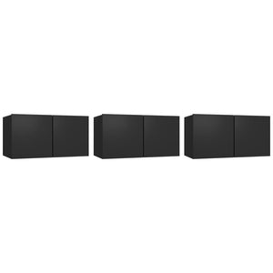 Set di Mobili Porta TV 5 pz Nero in Legno Multistrato 3114423