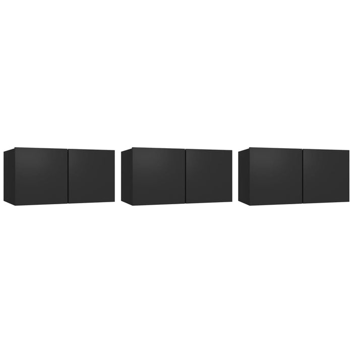 Set di Mobili Porta TV 5 pz Nero in Legno Multistrato 3114423