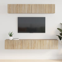 Set di Mobili Porta TV 5 pz-Set di 5 Credenza per TV Rovere Sonoma in Legno Multistrato 510463