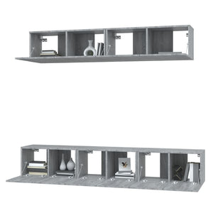 Set di Mobili Porta TV 5 pz Grigio Sonoma in Legno Multistrato 3114428
