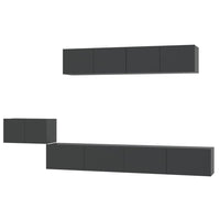 Set di Mobili Porta TV 5 pz Nero in Legno Multistrato 3114431