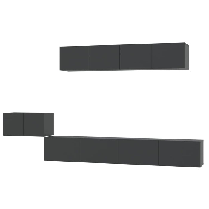 Set di Mobili Porta TV 5 pz Nero in Legno Multistrato 3114431