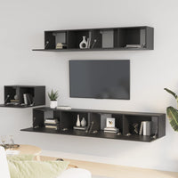 Set di Mobili Porta TV 5 pz Nero in Legno Multistrato 3114431