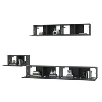 Set di Mobili Porta TV 5 pz Nero in Legno Multistrato 3114431