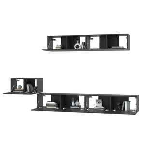Set di Mobili Porta TV 5 pz Nero in Legno Multistrato 3114431