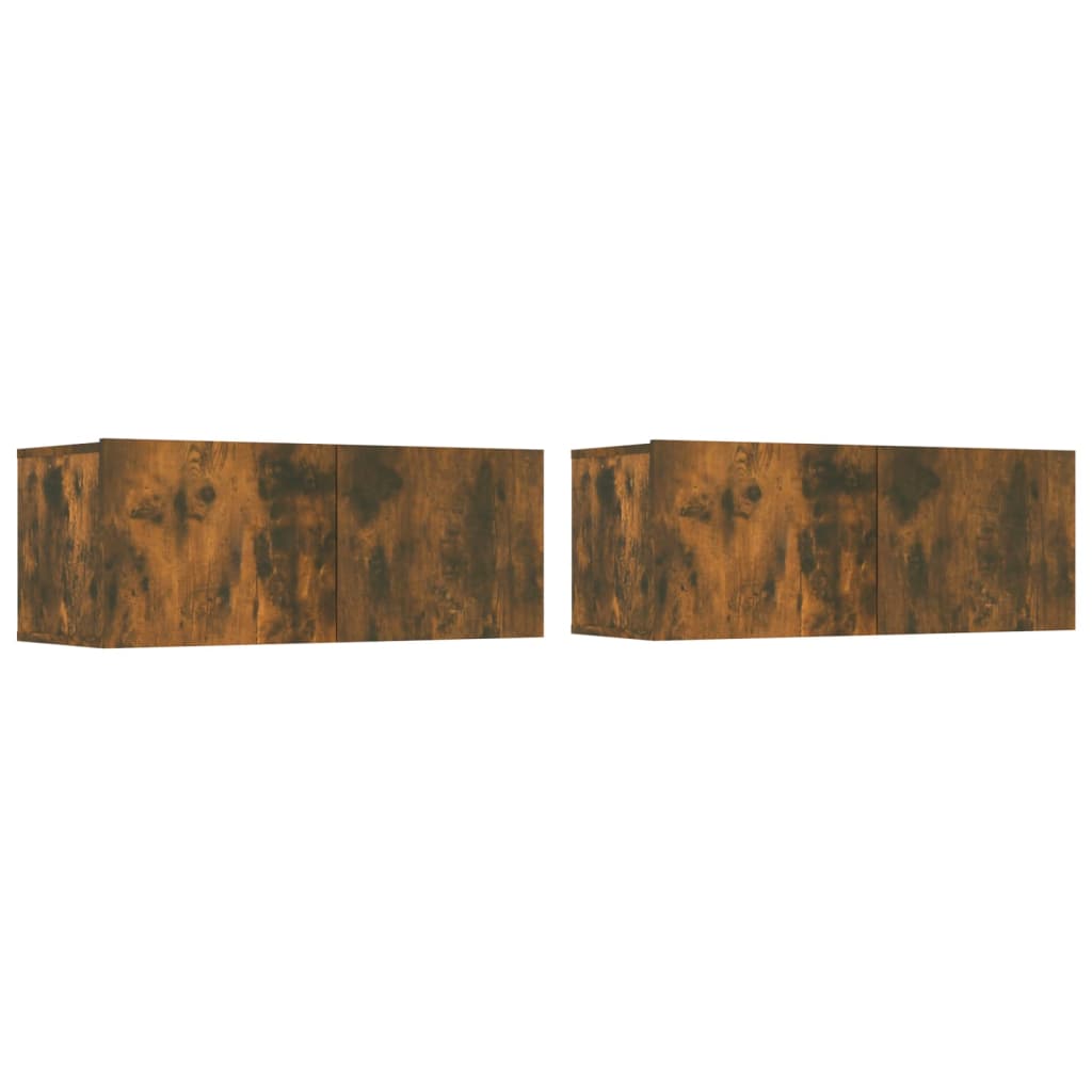 Set di Mobili Porta TV 5 pz Rovere Fumo in Legno Multistrato cod mxl 12151