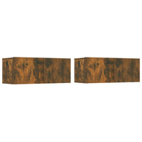 Set di Mobili Porta TV 5 pz Rovere Fumo in Legno Multistrato cod mxl 12151