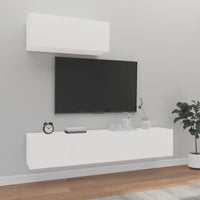 Set Mobili Porta TV 3 pz Bianco in Legno Multistrato 3114470