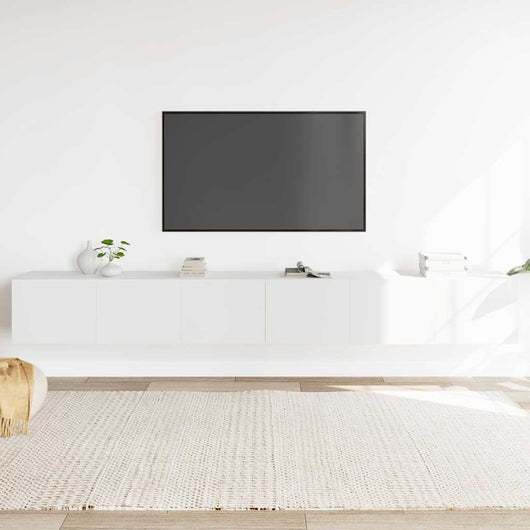 Set Mobili Porta TV 3 pz-Set di 3 Credenza per TV Bianco in Legno Multistrato 137734