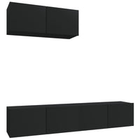 Set Mobili Porta TV 3 pz Nero in Legno Multistrato cod mxl 13240