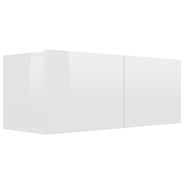 Set Mobili Porta TV 3 pz Bianco Lucido in Legno Multistrato 3114474