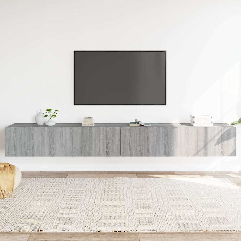 Set Mobili Porta TV 3 pz-Set di 3 Credenza per TV Grigio Sonoma in Legno Multistrato 427312
