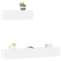 Set Mobili Porta TV 3 pz-Set di 3 Credenza per TV Bianco in Legno Multistrato 712696